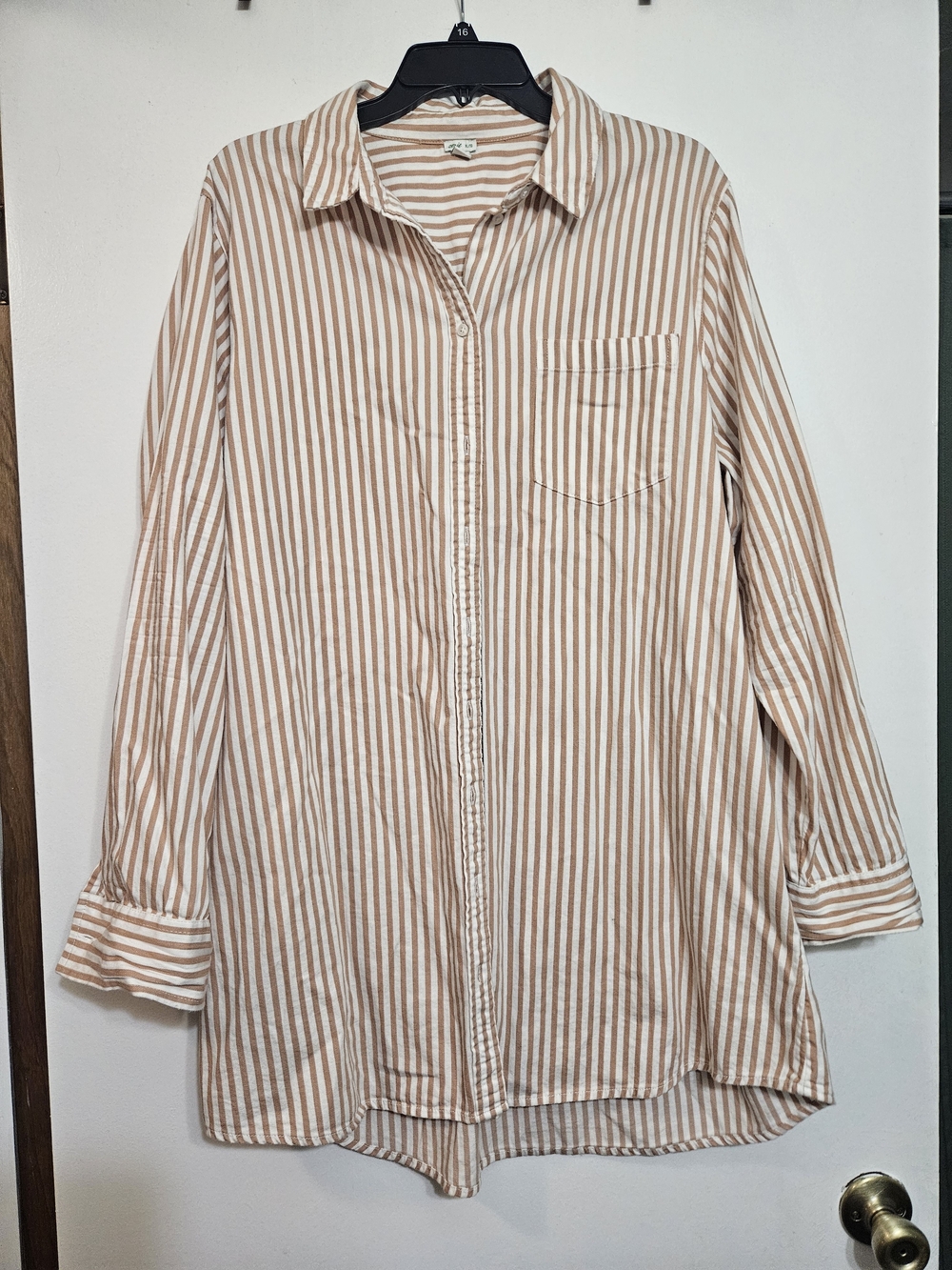 aerie Oversized Striped Button-Down Shirt